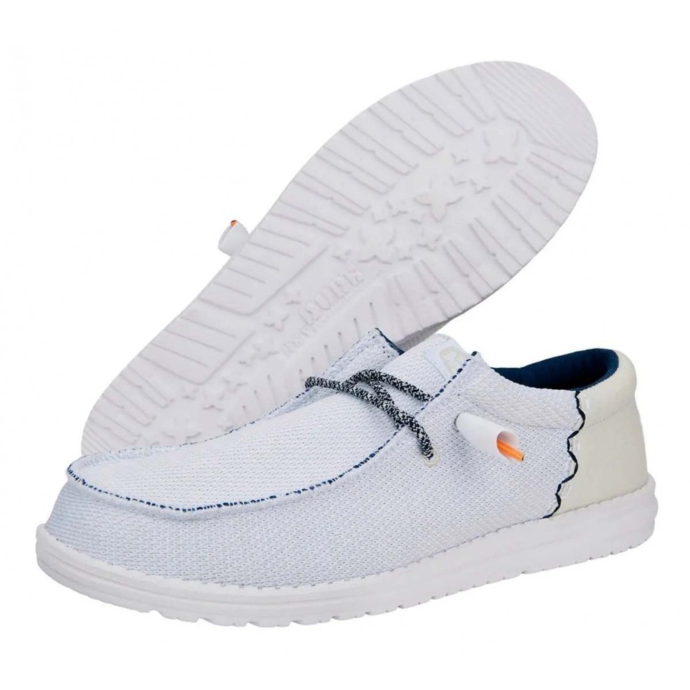 HeyDude Men Wally Funk Open Mesh White White Size 9 Lightweight Slip On Loafers